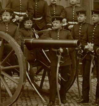 WWI German Photo/Picture,  7x10in,  Artillery Unit with Cannon,  1880s 2