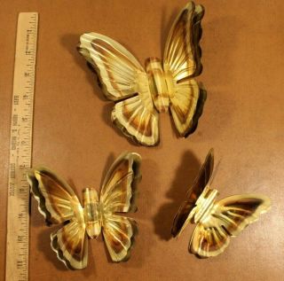 Set Of 3 Vintage Home Interiors Metal Butterflies