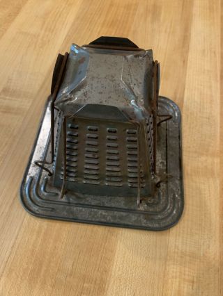 Vintage Primitive Antique Tin 4 Slice Bread Toaster Open Flame Camping Stove