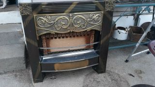 Antique Gas Fireplace Insert Heater In Early 1900 