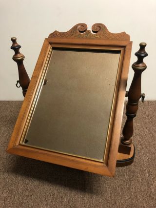 Tell City Chair Company Solid Andover Vanity Mirror Swivel Gold Accents