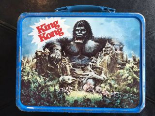 1977 Vintage KING KONG Metal LUNCH BOX and THERMOS 3