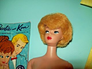 Vintage Blonde Bubble Cut Barbie W Barbie Only Body,  Booklet,  Handmade Dresses