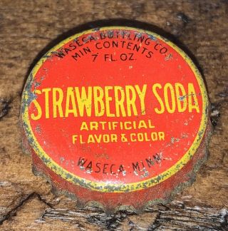 Vintage Cork Lined Bottle Cap Crown Waseca Bottling Strawberry Soda Minnesota Mn