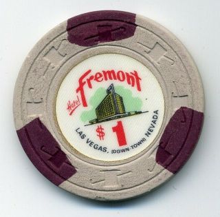 $1 Fremont Hotel And Casino Chip - Downtown Las Vegas,  Nevada - Stands On Edge