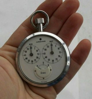 Rare Vintage Junghans Made In Germany Wind Up Pocket Stop Watch Timer Nr