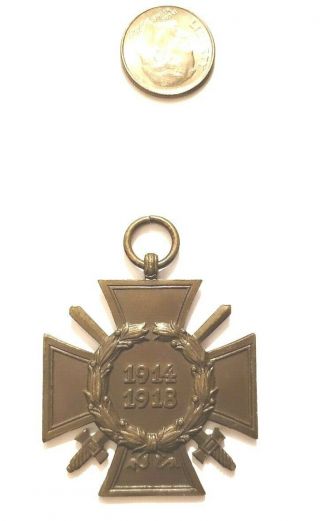 Ww1 German Cross Of Honor 1914 - 1918 - Brought Home By U.  S.  Veteran