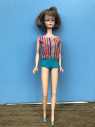 Vintage 1966 American Girl Barbie Long Hair Nutmeg High Color