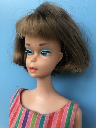 Vintage 1966 American Girl Barbie long hair Nutmeg High color 3