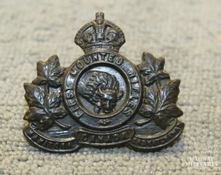 Ww1 Cef,  1st Canadian Mounted Rifles Brandon Collar Badge (inv19936)
