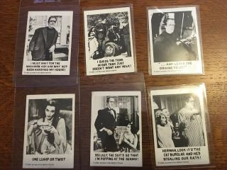 6 - 1964 LEAF THE MUNSTERS CARDS 4,  44,  45,  64,  65,  60 2