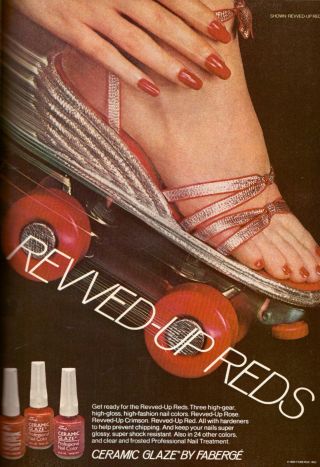 1980 Faberge Sexy Feet Toes Red Roller Skate Print Advertisement Ad Vintage 80s