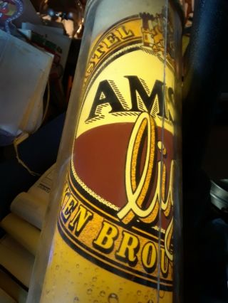 Vintage Motion Amstel Light Rotating Revolving Barber Pole Style Beer Pub Sign