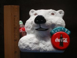 1997 Coca - Cola Polar Bear Head Ceramic Holder