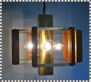 Vintage Mid Century Modern Atomic Space Age Lamp Chandelier 5 Lights