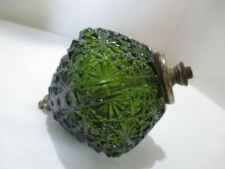 Vintage Hanging Swag Green Floral Glass Ball
