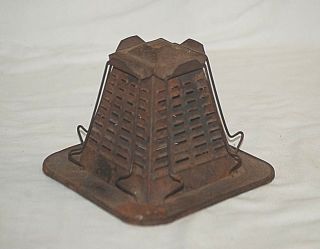 Vintage Antique Primitive 4 Slice Bread Toaster Tin Open Flame Camping Stove A