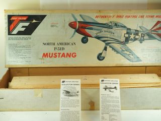 Vtg Top Flite P - 51d Mustang Sharp Shooter Balsa Wood Model Airplane Kit 1 " Scale