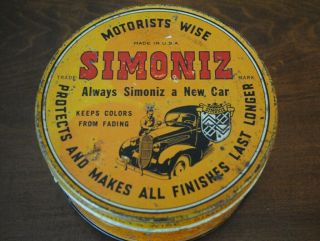 Vintage Simoniz Car Wax Can Simoniz Motorist Wise