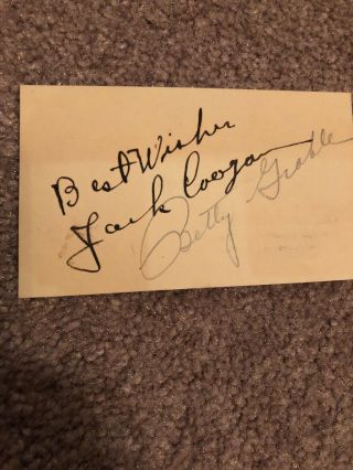 Betty Grable Jackie Coogan Autograph Signed Actor Actress Classic Movies