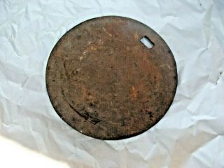 Antique Vintage Cast Iron Wood Stove Plate Cover Lid 7 3/16 " In Diameter Aprox.