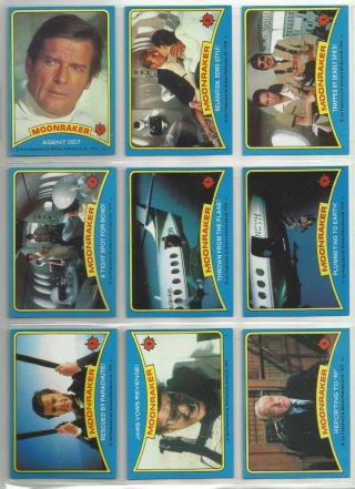 James Bond 007 Moonraker - Complete 99 Cards & 22 Sticker Set - 1979 Topps - Nm