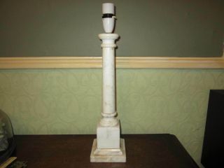 A Vintage Marble Or Alabaster Column Lamp Base