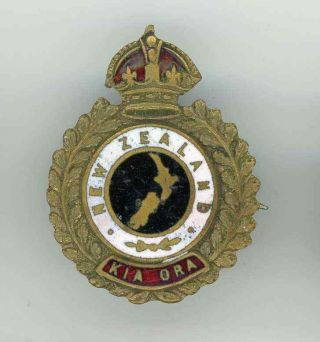 Detailed Enamelled Ww1 Ww2 Zealand Brass Brooch Lapel Pin Rnzn Rnzaf Anzac