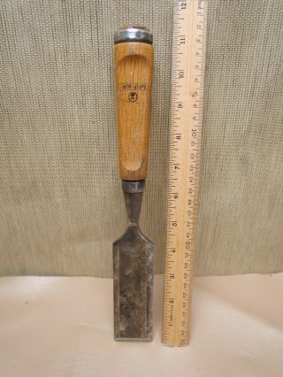 Old Wood Carpenter Tools Vintage Mifer 1½ " Bevel Edge Chisel