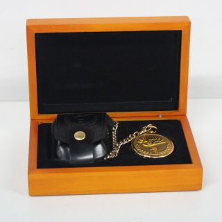 " Lest We Forget " Pocket Watch With Leather Belt Pouch & Presentation Box 710