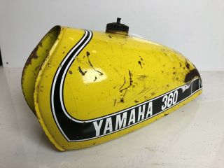 Vtg Yamaha 360 Gas Tank Oil Fuel Scrambler Bike Motorcycle Bobber Cafe Yellow