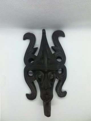 Vintage Handmade African Tribal Mask Carved Ebony Wood Sculpture Decor Art