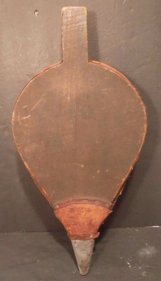 Vintage Antique Fireplace Bellows Hearth Woodstove Tool Wood & Leather