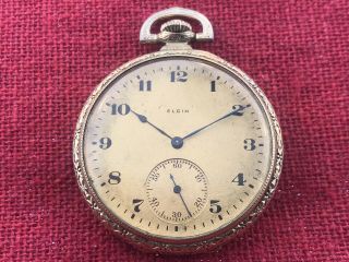 Vintage Elgin 12 Size Gold Filled Pocket Watch