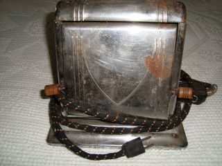 Side Flip Open Electric Toaster With Cloth Cord Model 450 Usa Antique