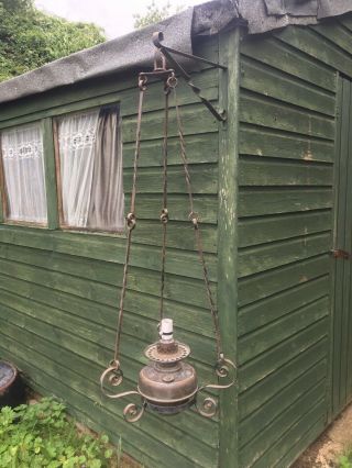 Antique Vintage Veritas Oil Lamp Converted To Electric
