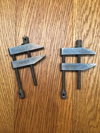 2 Vintage Ls Starrett No.  161 - C Machinist Parallel Clamp Milling Holding Tool
