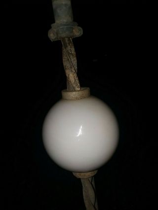 Vintage Lightening Rod With Milk Glass Ball Estate made by Kretzer. 3