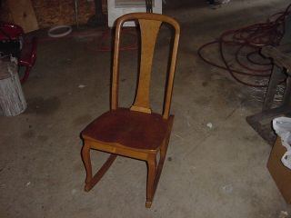 Vintage Wood Birds Eye Maple Childs Rocking Chair 40s 50s