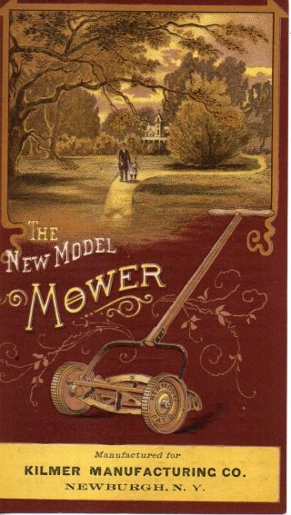 64071 Vintage Victorian Trade Card Model Mower Kilmer Mfg Co Newburgh Ny