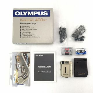 Vtg Olympus Pearlcorder L400 Kit Microcassette Recorder