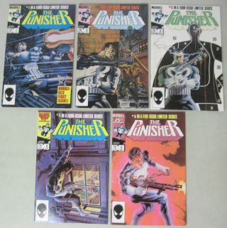 Complete Set Of The Punisher 1 - 5 Marvel Comics Limited Series 1986
