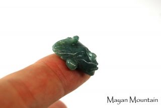 New: Mini Mayan Face Carving In Guatemalan Jadeite Jade Maya Warrior 04 Pendant