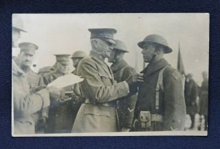 Wwi Rppc Of Gen.  Pershing Decorating Soldier Of The 4th Div.