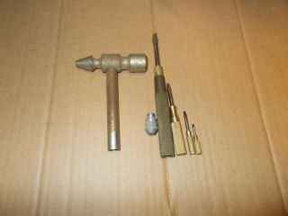 Vintage Jewler / Machinist Hammer w/ nesting screwdrivers GERMANY 4 SCREWDRIVERS 2