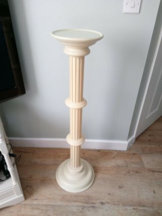 Vintage Painted Wooden Torchere Jardiniere Plant Stand,  100 Cm High