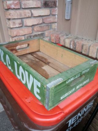 1976 Vintage K.  C.  Love Coca - Cola Oklahoma Wooden Soda Bottle Crate Thick Wood