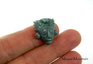 New: Mini Mayan Face Carving In Guatemalan Jadeite Jade Maya Warrior 09 Pendant