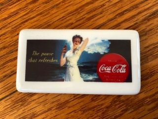 Vintage Coca Cola Refrigerator Magnet " The Pause That Refreshes " Nos