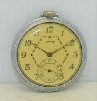 Illinois Vintage Pocket Watch 12s 17j Gr 127 C.  1906 Defiance Of W/fancy Dial